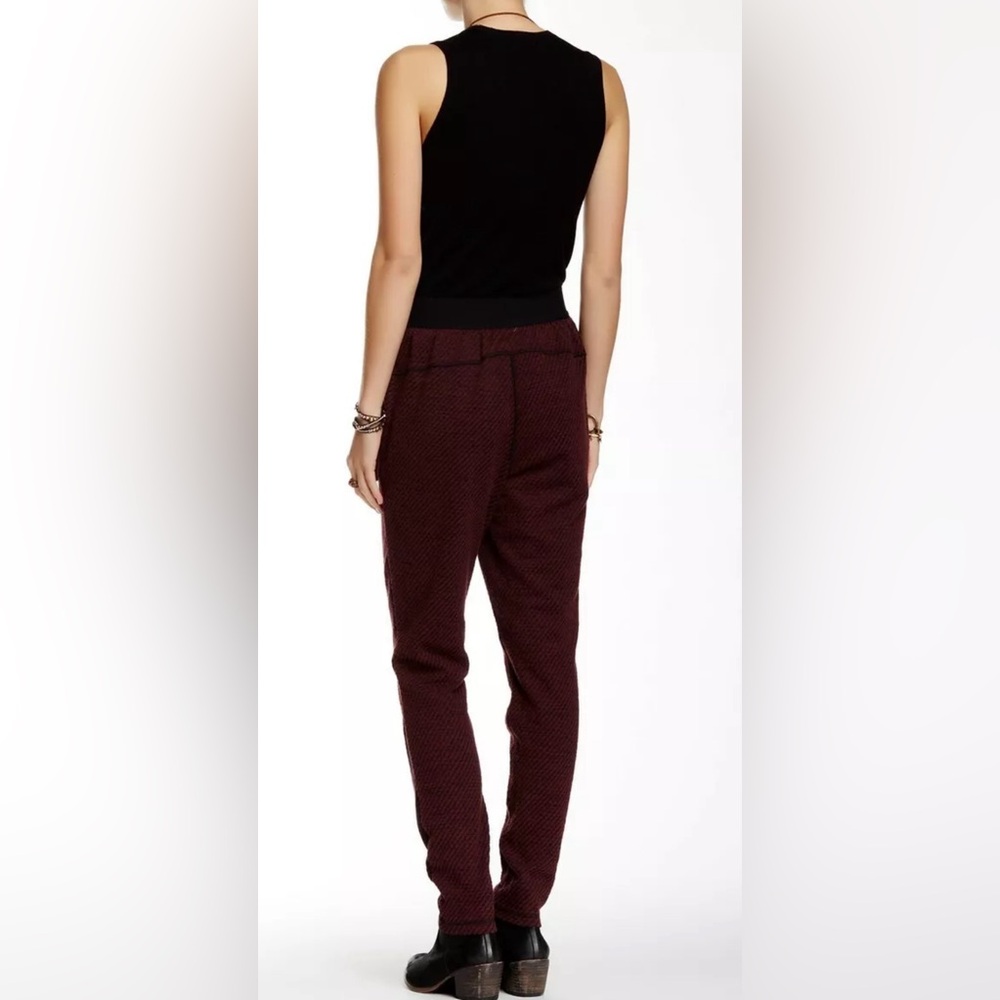 BNWT FREE PEOPLE MAROON COMBO STACKED STREET PANT XS ROOMY AND COMFY! - Picture 2 of 10